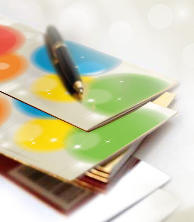 Shiny greeting cards